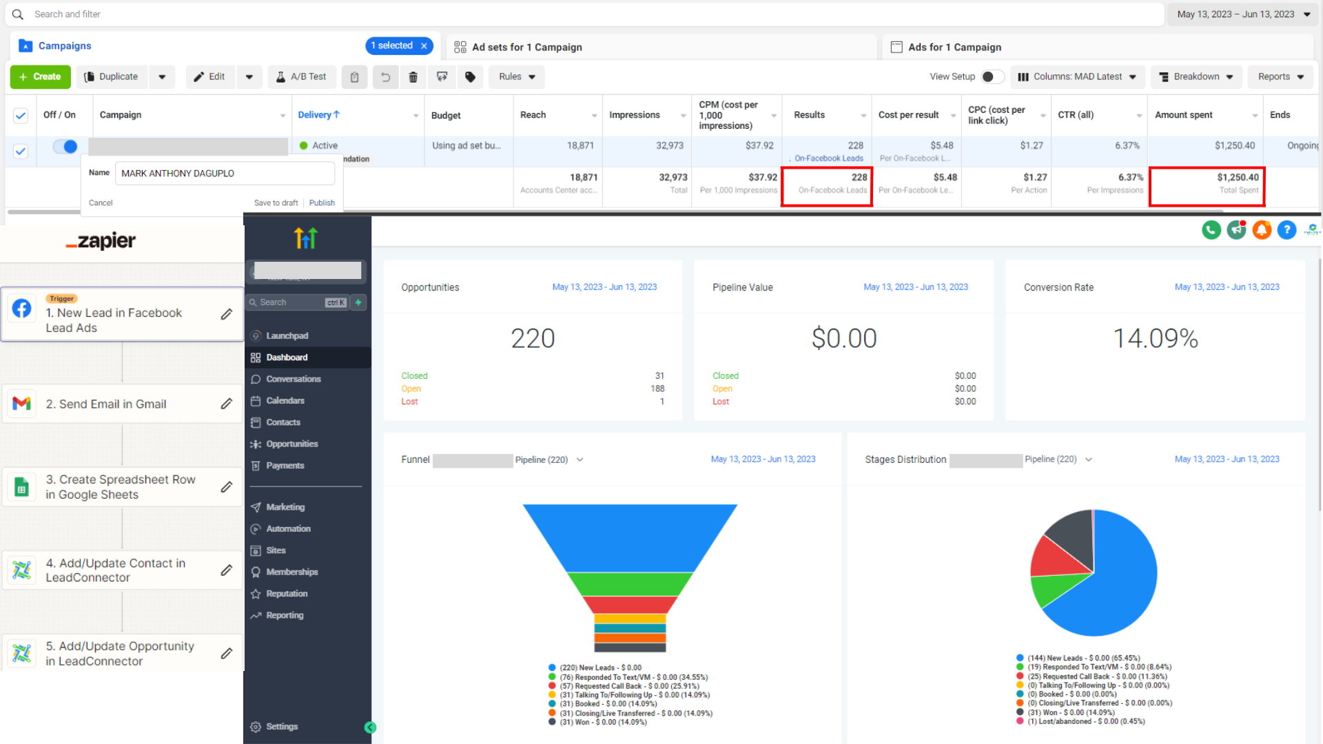 One month of leads from automation